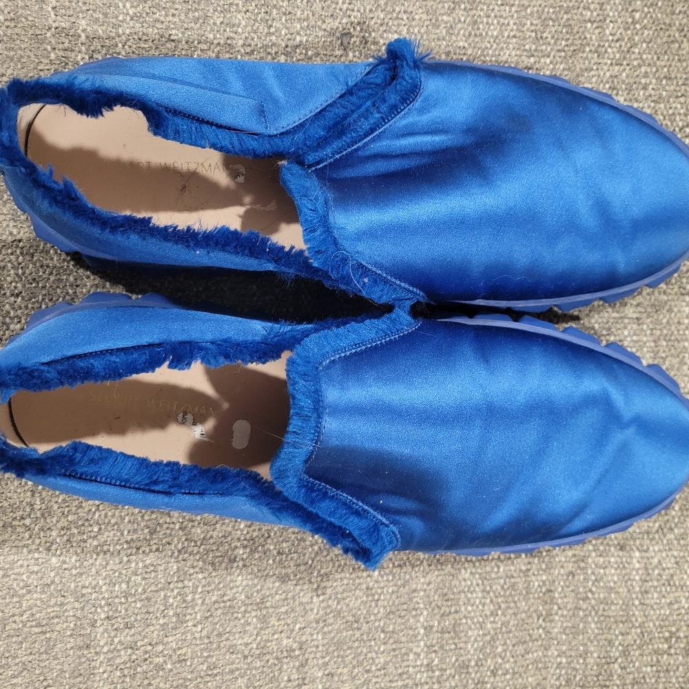 Stuart Weitzman Electric blue slip ons
